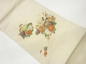 金彩花鳥模様名古屋帯